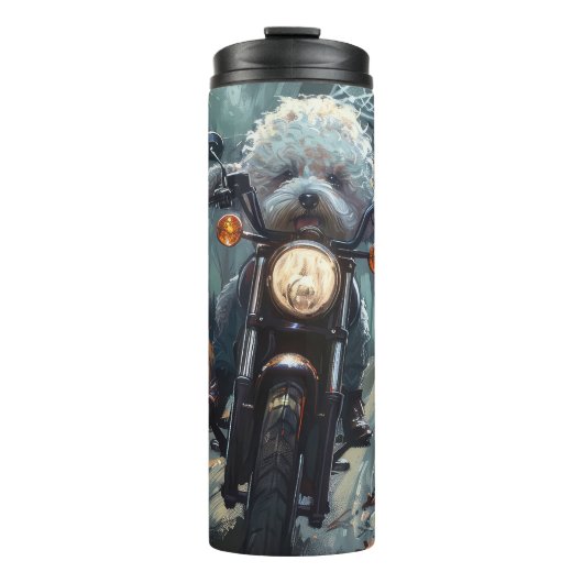 Bouteilles Isothermes Bichon Frise Riding Moto Halloween Scandale (Devant)