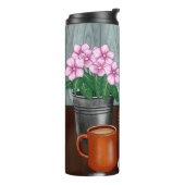 Bouteilles Isothermes Bienvenue, tournesols, beignets et café (Tourné sur la gauche)