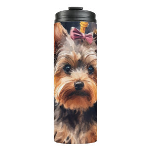 Bouteilles Isothermes Biewer Terrier Halloween avec citrouilles effrayan