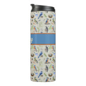 Bouteilles Isothermes Bird Pattern Kingfisher, Blue Jay, Woodpecker Name (Tourné sur la droite)