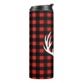 Bouteilles Isothermes Bison blanc Antlers Chèque Plaid & Initial (Tourné sur la gauche)