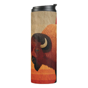 Bouteilles Isothermes Bison stylisé avec des motifs amérindiens
