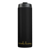 Bouteilles Isothermes Black and Gold Script | Stylish Monogram Modern (Devant)