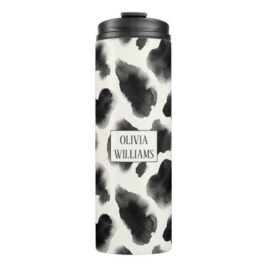 Bouteilles Isothermes Black and White Cow Print Pattern (Devant)