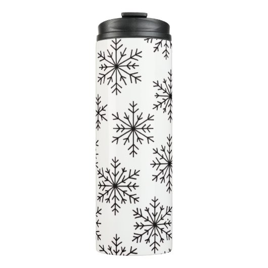 Bouteilles Isothermes Black and White Snowflake Pattern Thermal Tumbler (Devant)