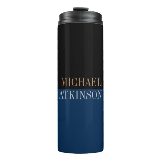 Bouteilles Isothermes Black Blue Bold Texte tendance Style Votre nom (Devant)