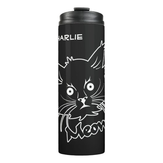 Bouteilles Isothermes Black Cat nom personnalisé tumbler (Devant)