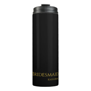 Bouteilles Isothermes Black et Gold Bridesmaid-