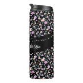 Bouteilles Isothermes Black Flower Lady floral pattern (Tourné sur la droite)
