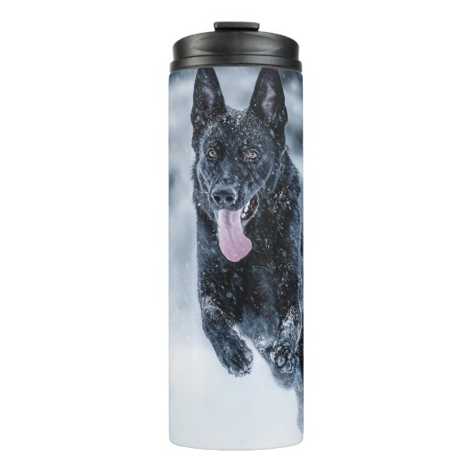 Bouteilles Isothermes Black German Shepherd in snow Duvet Cover (Devant)