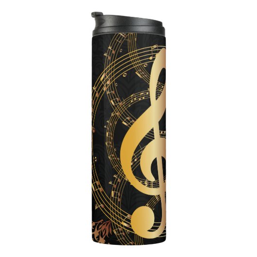 Bouteilles Isothermes Black Gold Luxury Music Note (Tourné sur la droite)