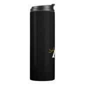 Bouteilles Isothermes Black Gold Modern Script Girl Monogramme Nom (Tourné sur la gauche)