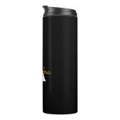 Bouteilles Isothermes Black Gold Modern Script Girl Monogramme Nom (Tourné sur la droite)