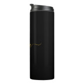 Bouteilles Isothermes Black Gold Modern Script Girl Monogramme Nom (Tourné sur la droite)