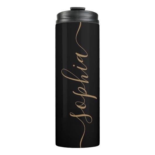 Bouteilles Isothermes Black Gold Script Custom Thermal Tumbler (Devant)