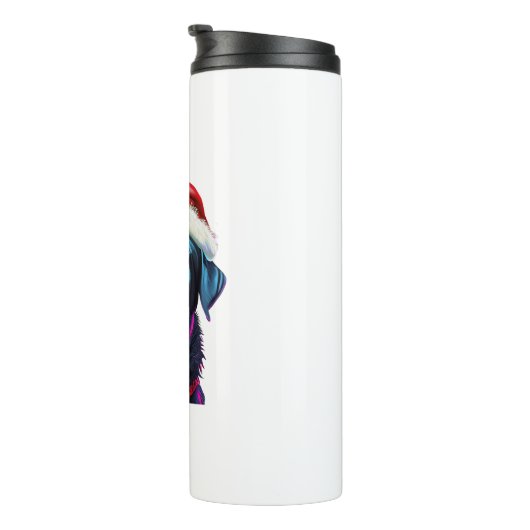 Bouteilles Isothermes Black Lab Christmas Magie_ Labrador à Santa Hat (Tourné sur la droite)