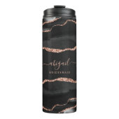 Bouteilles Isothermes Black Rose Gold Agate Dark Bridesmaid Mariage (Devant)