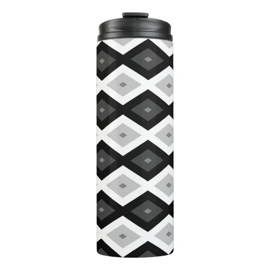 Bouteilles Isothermes Black, white and grey diamond pattern (Devant)