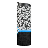 Bouteilles Isothermes Blanc noir et bleu Damas (Tourné sur la droite)