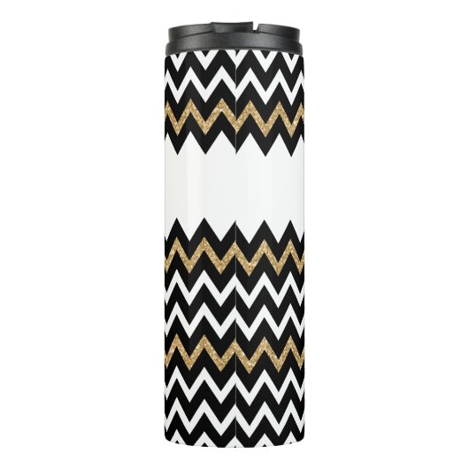Bouteilles Isothermes Blanc noir * Parties scintillant or Motif Chevron (Dos)