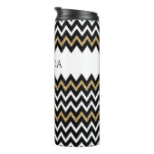 Bouteilles Isothermes Blanc noir * Parties scintillant or Motif Chevron (Tourné sur la droite)