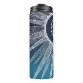 Bouteilles Isothermes Blanc Sun Moon Mandala Blue Gradient Design (Devant)