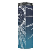 Bouteilles Isothermes Blanc Sun Moon Mandala Blue Gradient Design (Dos)