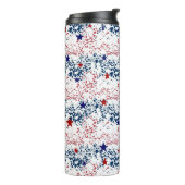 Bouteilles Isothermes Blancs rouges et bleus avec étoiles (Tourné sur la gauche)