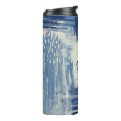 Bouteilles Isothermes Bleu Abstrait et ivoire (Tourné sur la gauche)