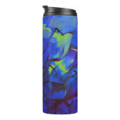 Bouteilles Isothermes Bleu Abstrait et Jaune Vert Parleur de Voyage (Tourné sur la droite)