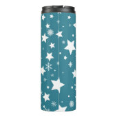 BOUTEILLES ISOTHERMES BLEU AVEC ÉTOILES BLANCHES & FLAKES À NEIGE (Dos)