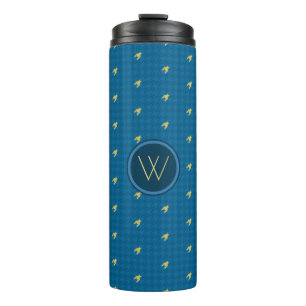 Bouteilles Isothermes Bleu avec l'Accent Or Houndstooth Thermal Tumbler