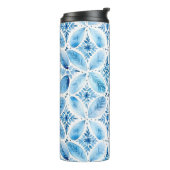 Bouteilles Isothermes Bleu Blanc Batik Floral  (Tourné sur la gauche)