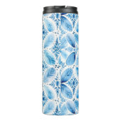 Bouteilles Isothermes Bleu Blanc Batik Floral  (Dos)