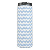 Bouteilles Isothermes Bleu clair et blanc Chevron raypes avec Monogramme (Dos)