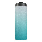 Bouteilles Isothermes Bleu clair Parties scintillant Ombre Thermal Tumbl (Devant)