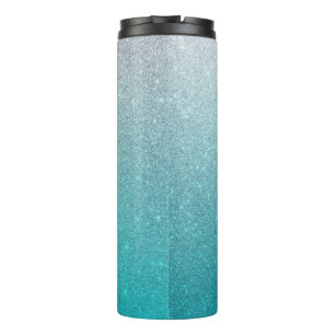 Bouteilles Isothermes Bleu clair Parties scintillant Ombre Thermal Tumbl