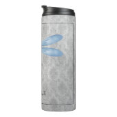 Bouteilles Isothermes Bleu Dragonfly Damas (Tourné sur la droite)