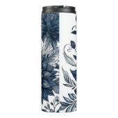 Bouteilles Isothermes Bleu et blanc Bohème Floral Impression (Dos)