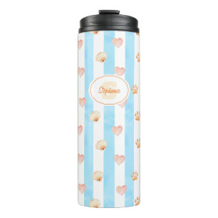 Bouteilles Isothermes Bleu et blanc - Coeurs, Empreinte de patte, Coque