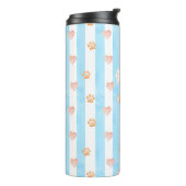 Bouteilles Isothermes Bleu et blanc - Coeurs, Empreinte de patte, Coque (Tourné sur la gauche)