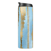 Bouteilles Isothermes Bleu et or Parties scintillant rayures Température (Tourné sur la droite)