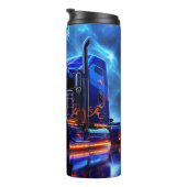 Bouteilles Isothermes Bleu Flame Semi Camion Nuit (Tourné sur la droite)