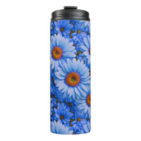 Bleu floral bleu tournesol bleu marguerites motif