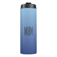 Bleu Gradier personnalisé monogramme tumbler
