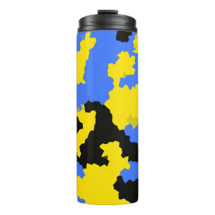 Bouteilles Isothermes Bleu Jaune Noir Conception abstraite