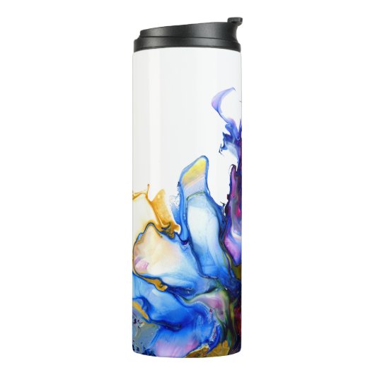 Bouteilles Isothermes Bleu Marbre Agate Fluide Art (Tourné sur la gauche)