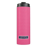 Bleu marine et rose petits points monogramme