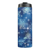 Bouteilles Isothermes Bleu Motif des flocons les plus beaux ID846 (Devant)