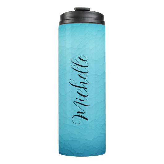 Bouteilles Isothermes Bleu Nom personnalisé Paruline thermique (Devant)